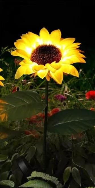 LED Solar Sunflower Light for Home Decorative Waterproof (Pack of 2)